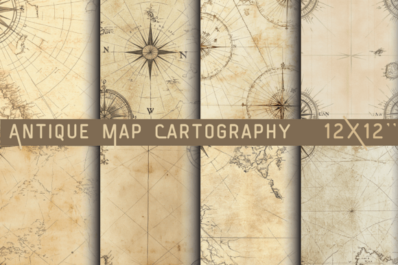Antique Map Cartography Paper: Vintage Digital Assets