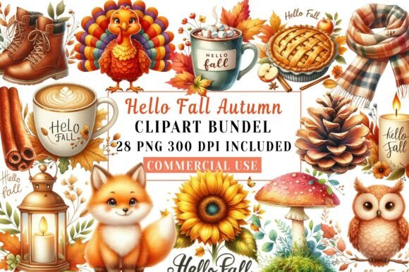 Autumnal Charm: Hello Fall Clipart Bundle