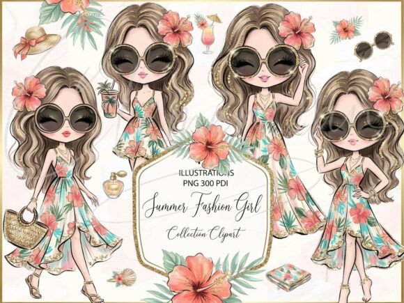 Boho Summer Fashion Girl Clipart PNG Set: A Designer's Guide