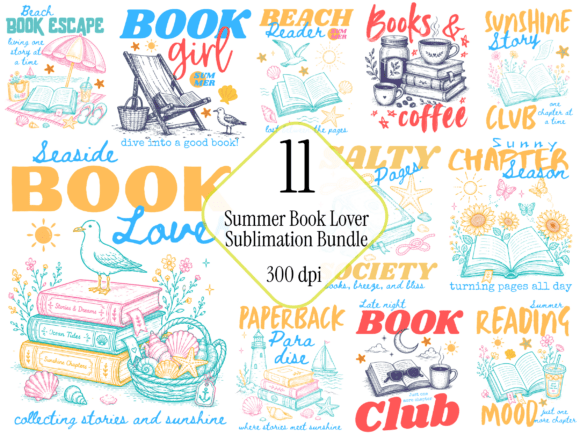 Capture Summer's Essence: The Book Lover Sublimation Bundle