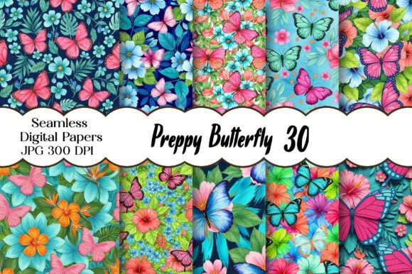 Elevate Your Designs with Preppy Seamless Butterfly Pattern