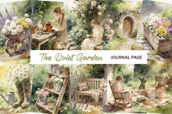 Embrace Tranquility with The Quiet Garden Junk Journal Pages