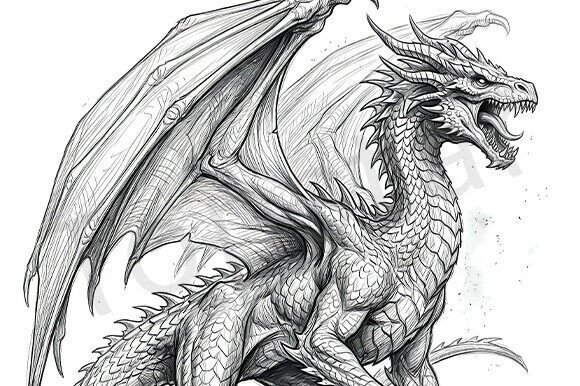 Embracing the Legend: Vintage Dragon Mythical Medieval Dragon