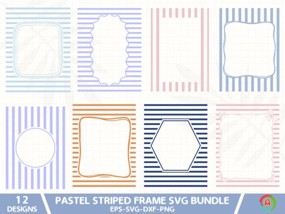 Explore the Pastel Striped Frame SVG Bundle