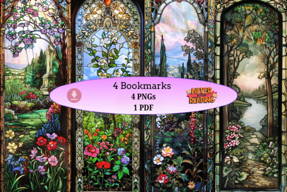 Garden Path Stained Glass Bookmark Set: A Window to Serenity