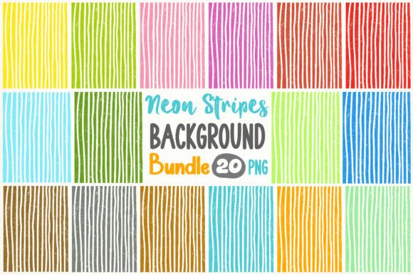 Neon Stripes Background Bundle: Bold Digital Assets