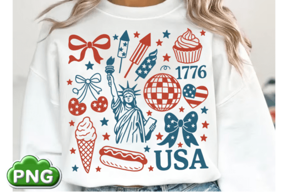 Retro America Coquette PNG: Preppy 4th Style Guide