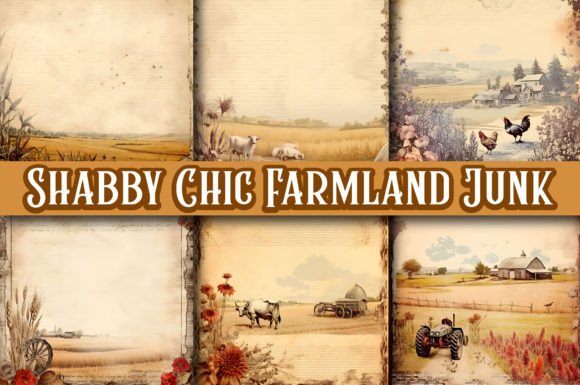 Shabby Chic Farmland Junk Journal: A Rustic Digital Paper Collection