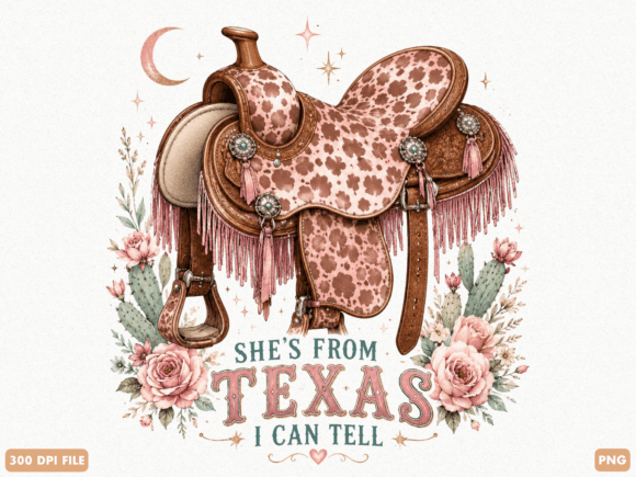 She’s from Texas Leopard Cowgirl PNG: A Bold Design Asset