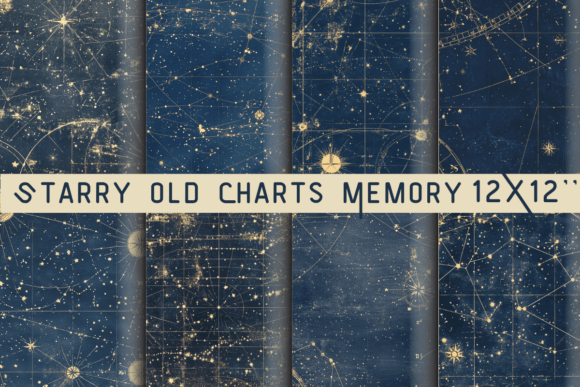 Starry Old Charts Memory Paper: Vintage Maps & Celestial Craft