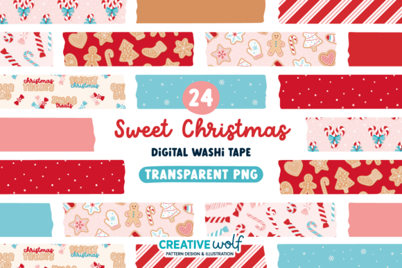Sweet Christmas Digital Washi Tape: Festive Design Elements