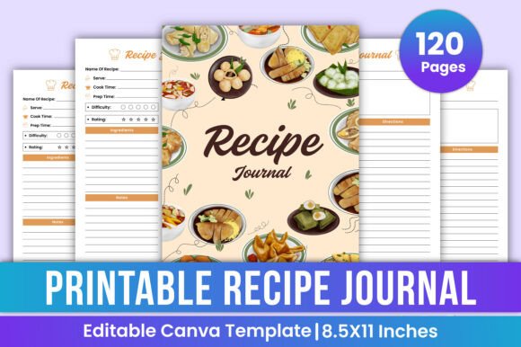 The Ultimate Printable Recipe Journal Canva Template for Organized Cooks