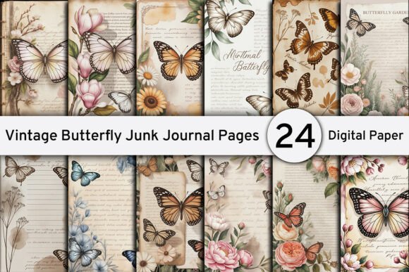 Timeless Beauty: Unlocking Creativity with Vintage Butterfly Junk Journal Pages