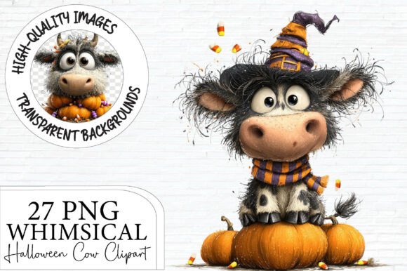 Unleash Spooky Charm: Whimsical Halloween Cow Clipart
