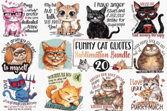 Unleashing Feline Wit: A Creative Guide to the Funny Cat Quotes Sublimation Bundle