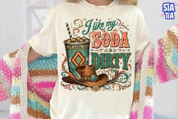 Western Dirty Soda Cowgirl PNG Clipart: Your New Design Asset